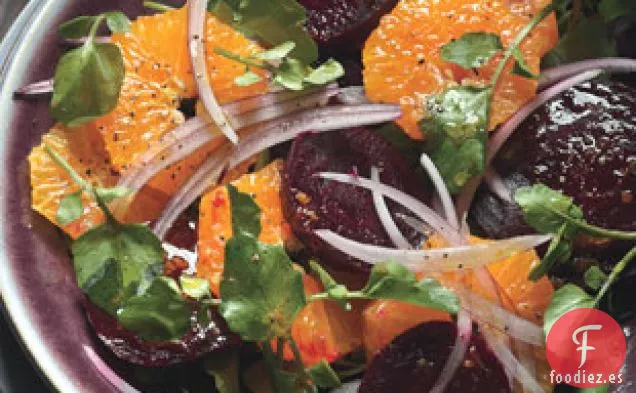 Ensalada De Remolacha Y Mandarina Con Aderezo De Arándanos