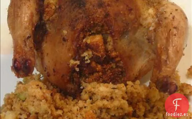 Pollo Asado Sureño de Yankee Girl Con Relleno De Pan De Maíz