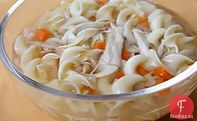 Receta de Sopa de Fideos de Pollo con Jengibre