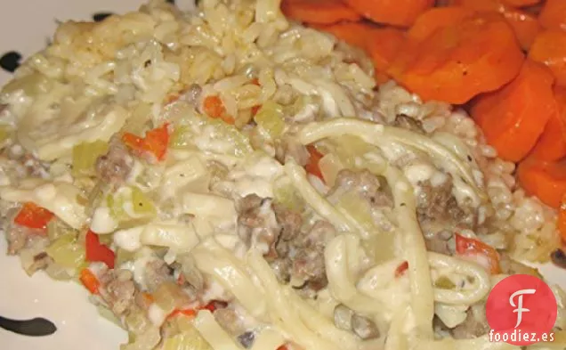 Cazuela de Salchichas y Arroz