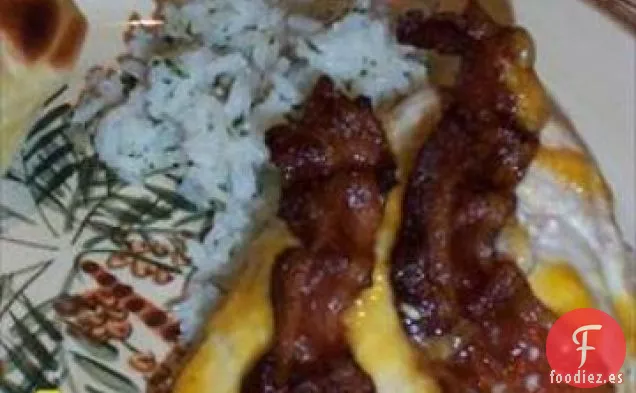 Tocino y Pollo Ranch Con Arroz Ranch A la Parmesana