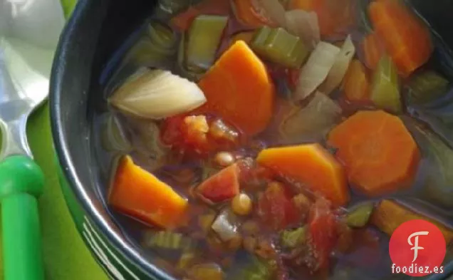 Sopa de Lentejas y Verduras (Olla de Barro)