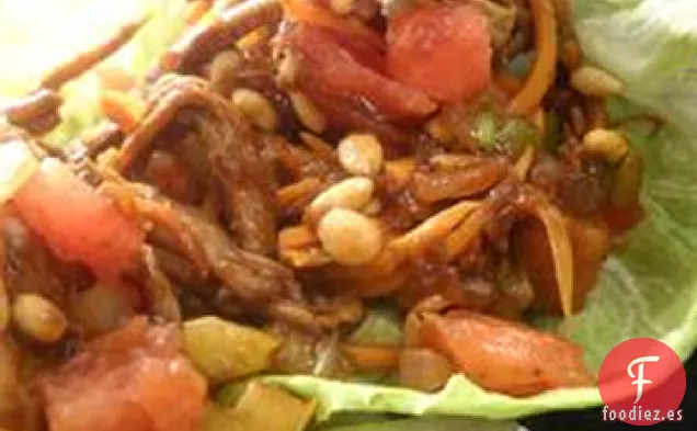 Envolturas de Lechuga Picada de Cerdo y Sandía