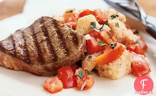 Panzanella de Ternera a la Parrilla con Vinagreta de Vino de Oporto