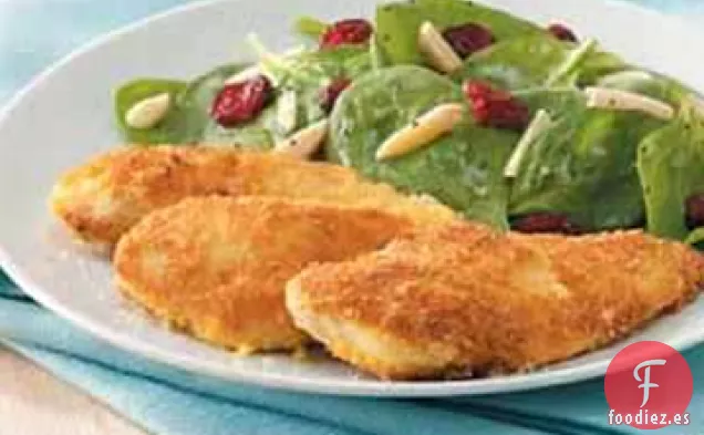 Rebanadas de Pollo con Pan de Maíz