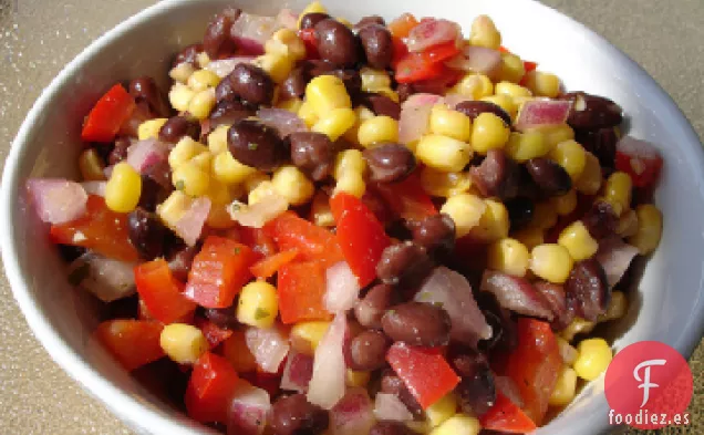 Ensalada de Frijoles Negros y Maíz - Ensalada Mexicana Picante / Guarnición