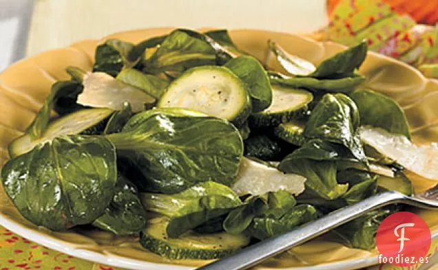 Ensalada de Calabacín, Parmesano y Mâche