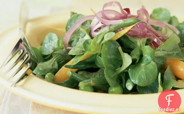 Mache con Verduras de Primavera y Vinagreta de Limón