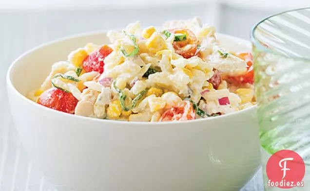 Ensalada de Pasta de Pollo, Maíz y Tomate