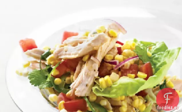 Ensalada de Pavo y Maíz con Aderezo que Gotea en la sartén