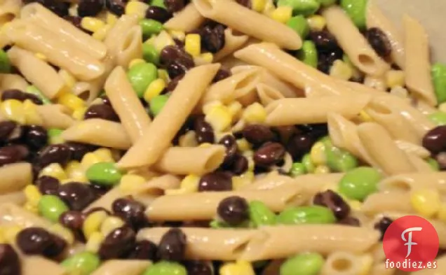 Ensalada De Pasta Edamame Con Aderezo Tahini