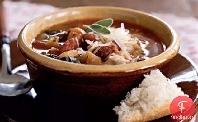 Escarola, Tres Frijoles y Sopa de Ajo Asado