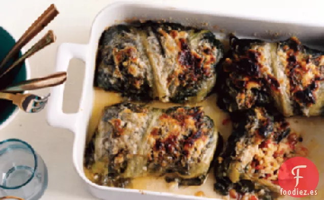 Escarola Rellena de Arroz Mediterráneo
