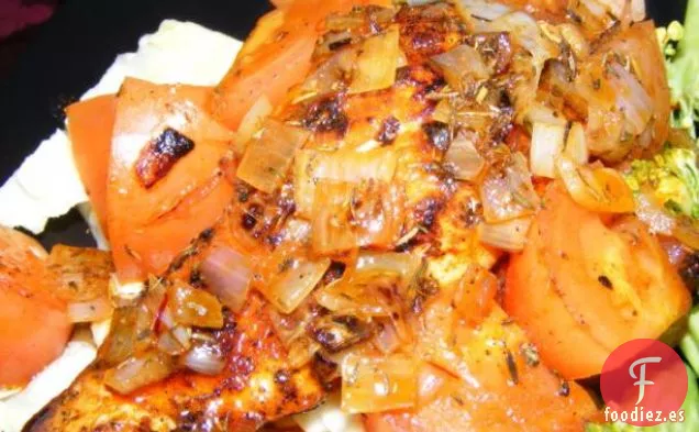 Pollo Salteado Con Vinagreta De Tomate Y Azafrán