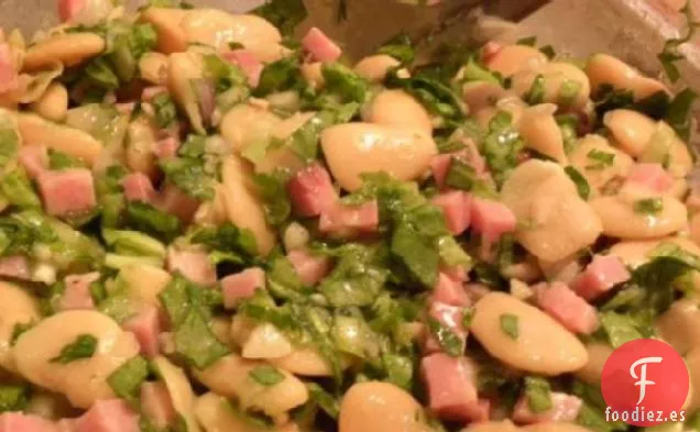 Ensalada de Habas Con Jamón y Menta Fresca