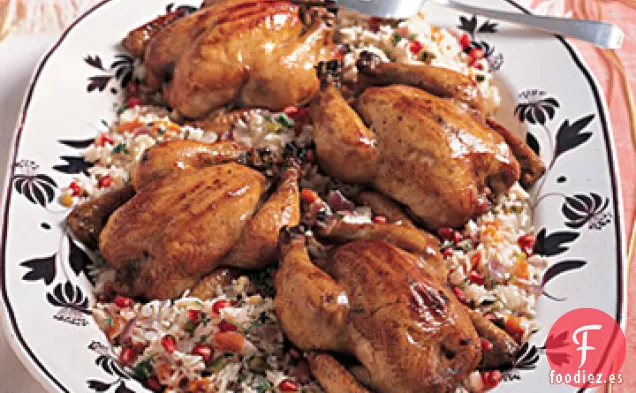 Gallinas de Cornualles con Glaseado de Melaza de Granada