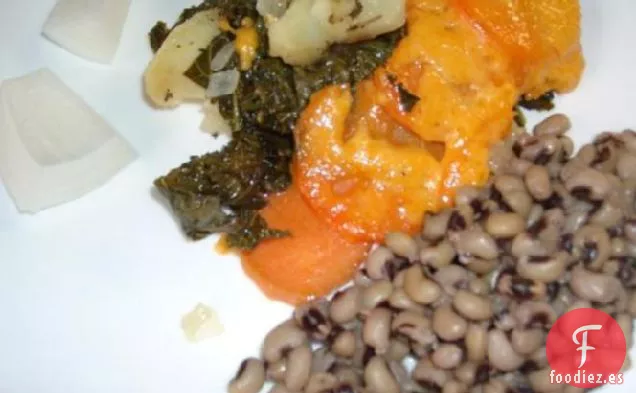 Patatas En Capas Con Col Rizada
