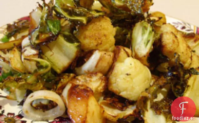 Riñón Con Cebolletas y Coliflor