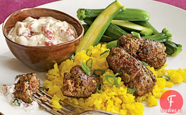 Kofta de Cordero Rápido con Salsa de Yogur Harissa