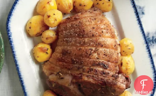 Cordero Marinado Asado con Patatas de Limón y Romero