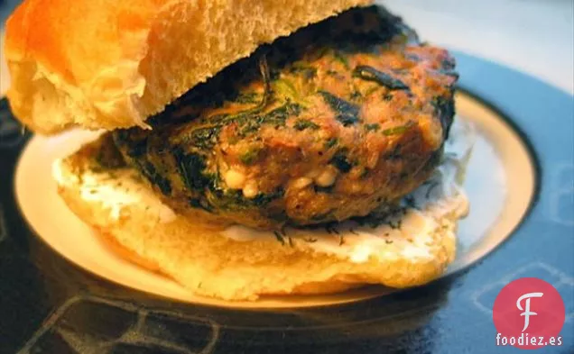 Hamburguesas de Cordero con Queso Feta y Espinacas
