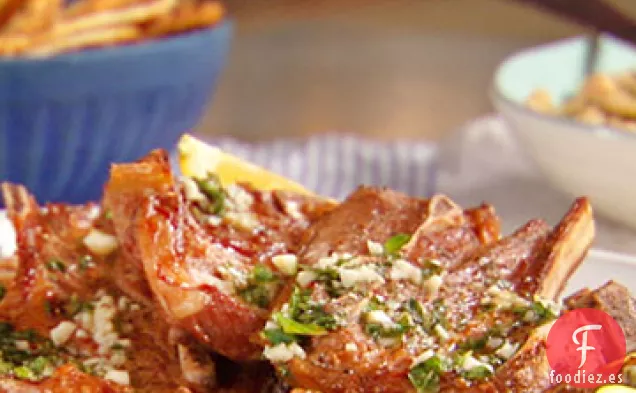 Chuletas de Cordero Bañadas en Hierbas Griegas