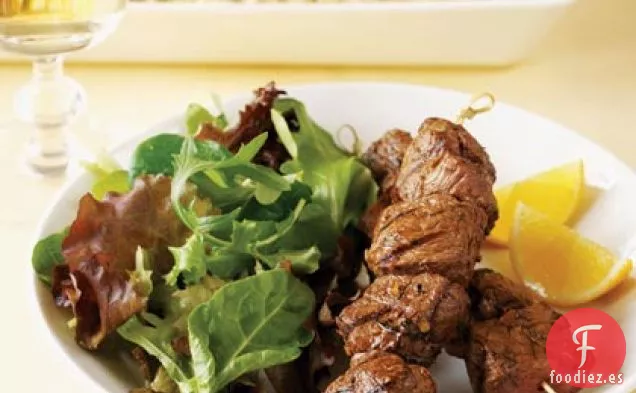 Brochetas de Cordero a la Parrilla con Limón y Eneldo