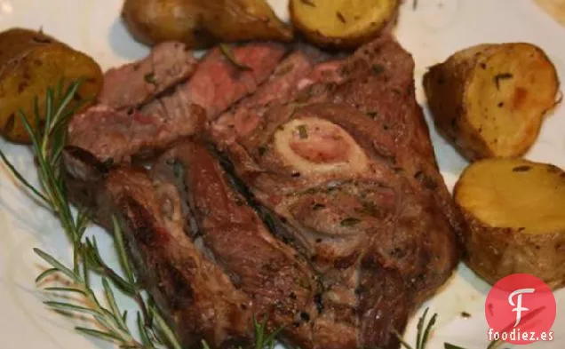 Chuletas De Cordero A La Parrilla Con Adobo De Ajo Y Romero