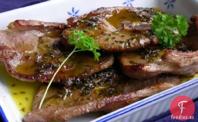 Chuletas De Cordero Con Mantequilla De Naranja