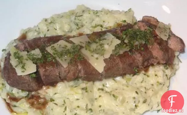 Filetes de Cordero Estofados Con un Risotto Cremoso