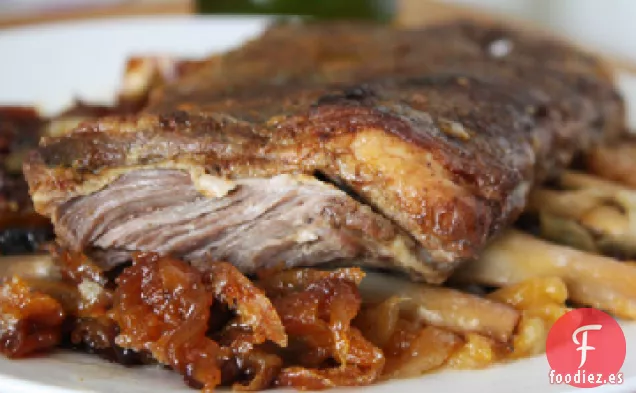 Costillas de Cordero Estofadas con Albaricoques y Cebollas