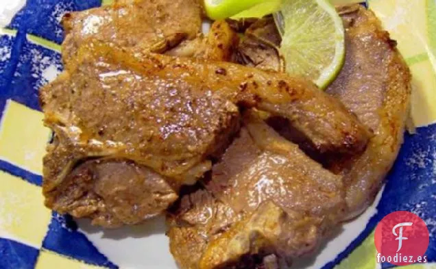 Chuletas de Cordero Marinadas de Limón, Tomillo y Ajo