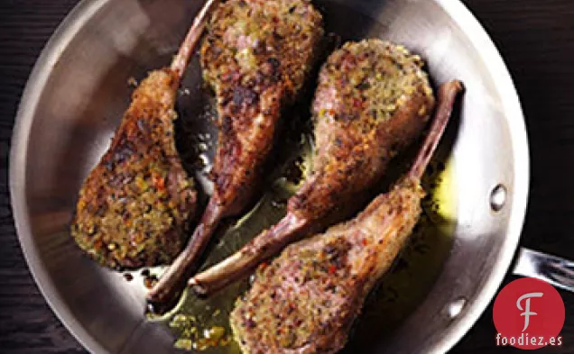 Receta de Chuletas de Cordero con Corteza de Oliva y Hierbas
