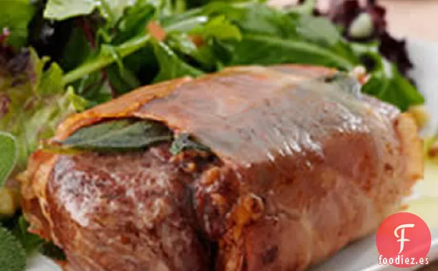 Chuletas de Cordero con Jamón y Ensalada