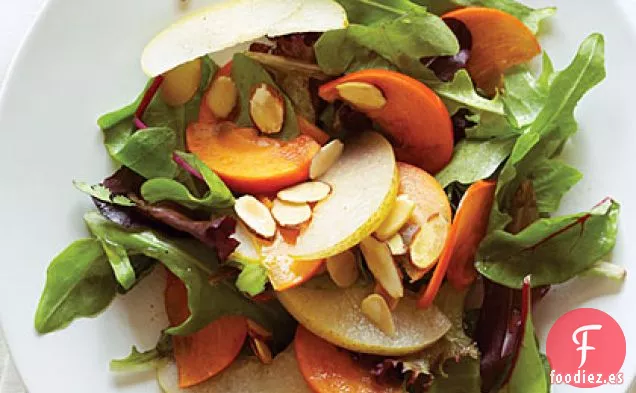 Ensalada Asiática de Pera, Caqui y Almendras