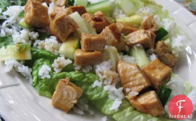 Tazas de Pollo Glaseadas de Naranja y Albaricoque