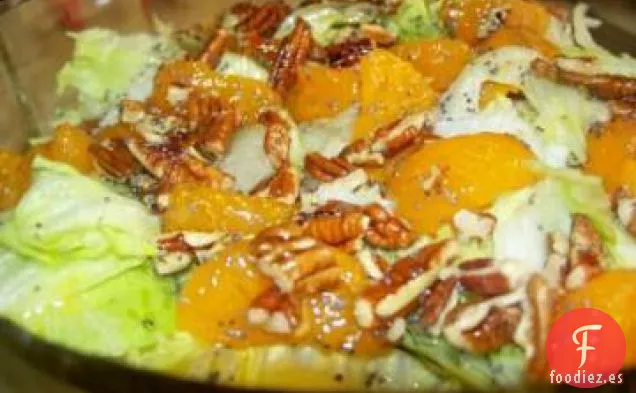 Ensalada De Mandarina Y Naranja Con Aderezo Tibio De Semillas De Amapola