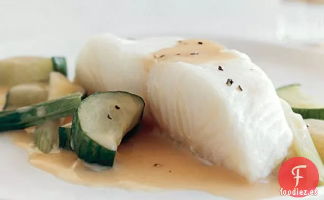 Lubina y Pepinos en Salsa de Champán