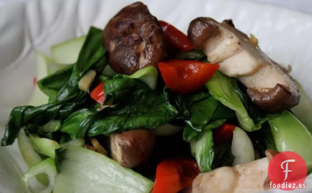 Receta de Champiñones Salteados Bok Choy Con Shitake
