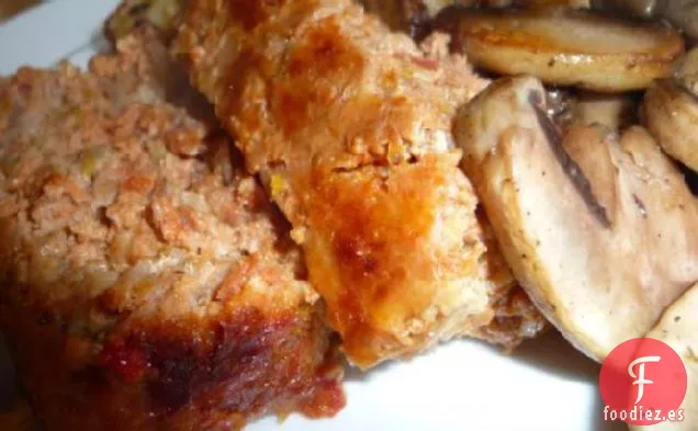 Pastel De Carne Con Champiñones Salteados