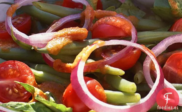Ensalada de Judías Verdes y Tomate con Aderezo de Tomate Asado