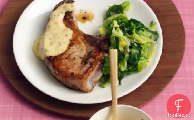 Salsa de Albaricoque y Mostaza con Chuletas de Cerdo