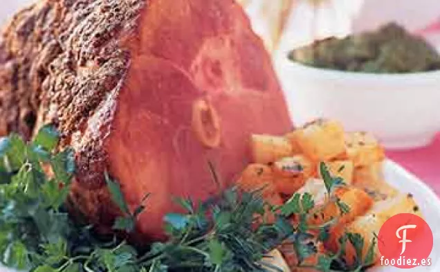 Jamón con Costra de Especias con Salsa de Mostaza de Arce