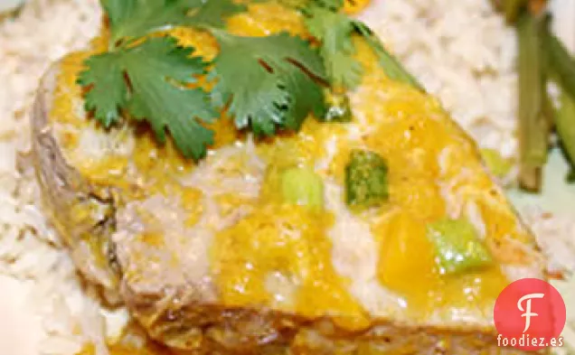 Chuletas de Cerdo Glaseadas al Curry de Melocotón